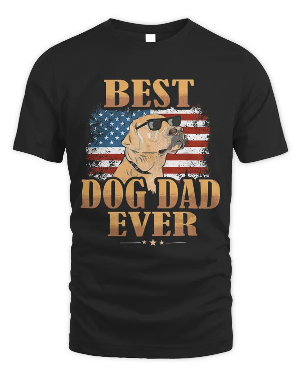 Mens USA Flag Best Dog Dad Ever American Puppy Lover Paw 4