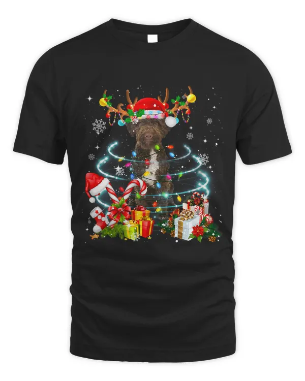 Lagotto Romagnolo Reindeer Christmas Tree Lights Pajama Xmas 184