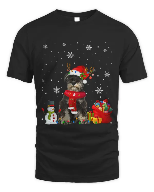 Funny Schnauzer Christmas Tree Lights Dog Puppy 23