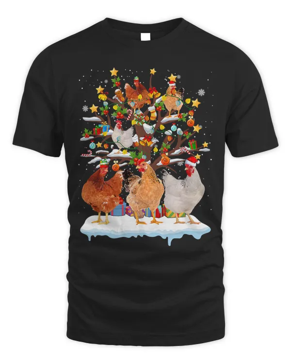 Santa Elf Chickens On Tree Christmas Decorations Farmer Xmas317