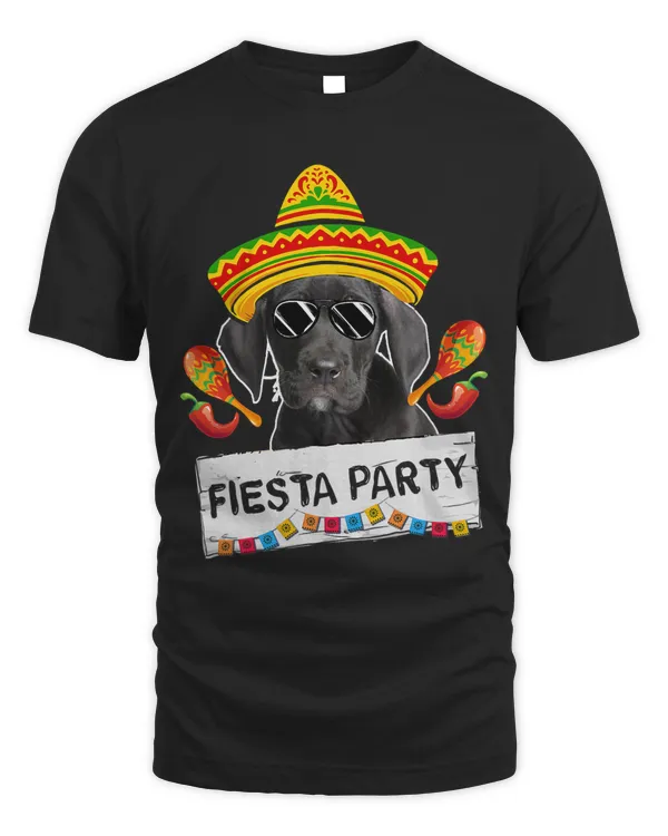 Funny Party Cute Great Dane Dog Wearing Sombrero Sunglasses