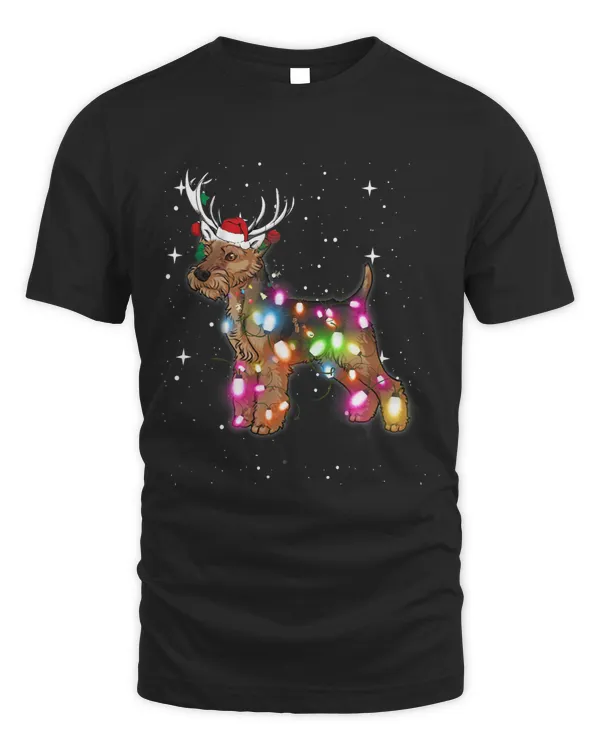 Christmas Lights Welsh Terrier Dog