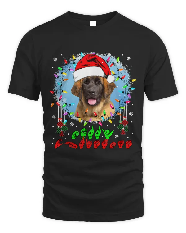 Merry Christmas Hands Sign Language Santa Leonberger Lover141