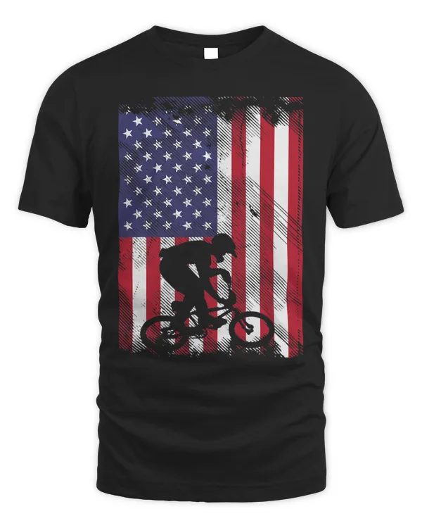American Flag BMX Biker Bicycle Cycling Biking Patriotic