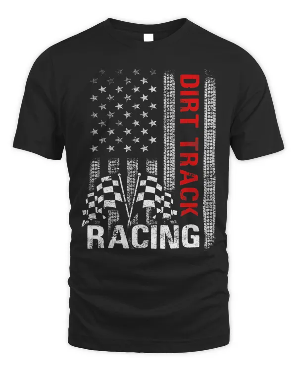 American Flag Dirt Track Racing Car Bike Driver Race Racer