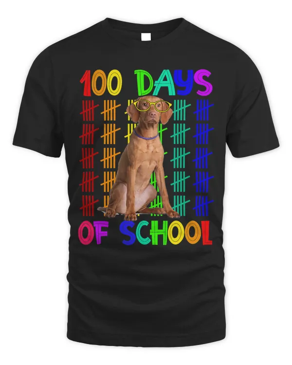 100 Days Of School Vizsla Dog Wearing Glasses Smarter Kids