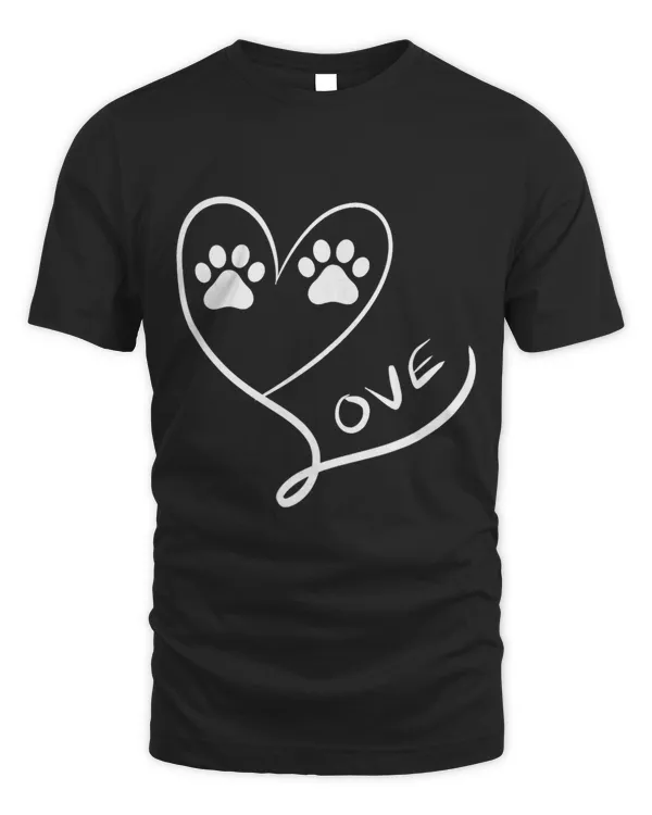 Love My Dog Puppy Heart Fur Baby Paw Print Men Women Adults
