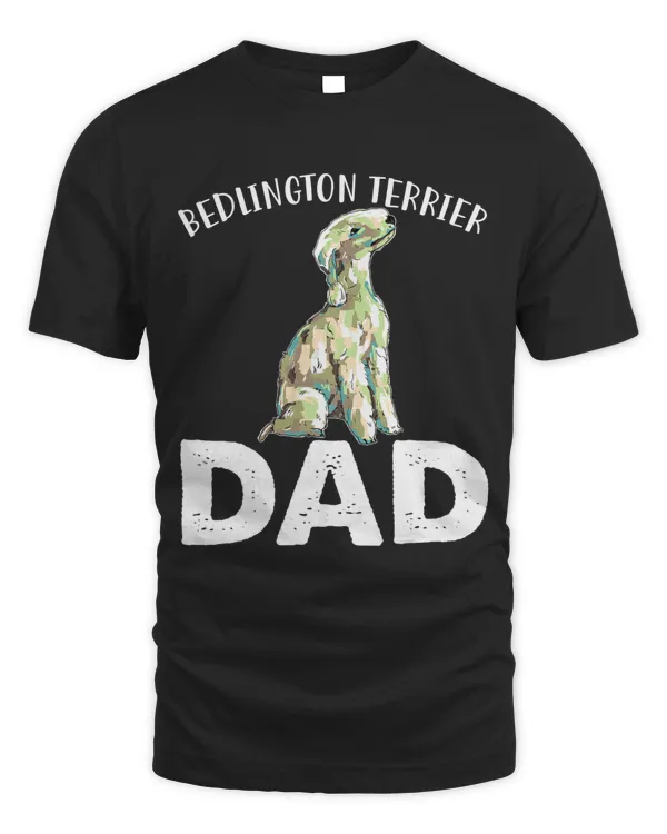 Bedlington Terrier Dad Unique Hand Drawn Art Gift Graphics