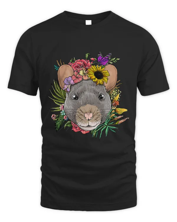 Floral Rat Spring Nature Rat Animal Lovers 461