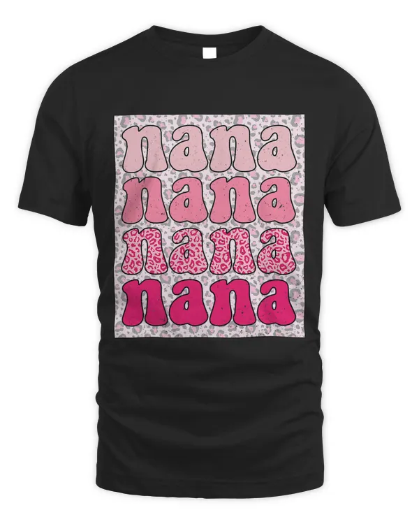 Retro Groovy Nana Pink Leopard Happy Valentines Day