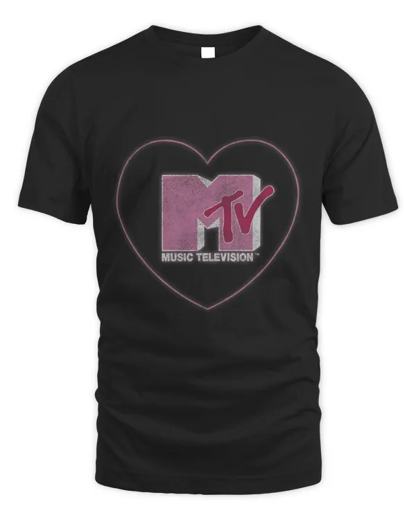 MTV Distressed In A Heart Pink Logo