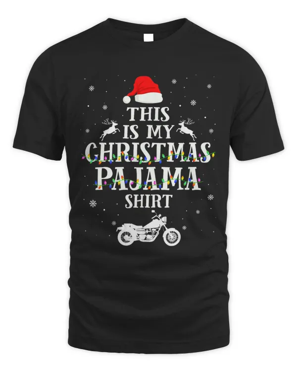 This is My Christmas Pajama Shirt Motorcycle Xmas Lights