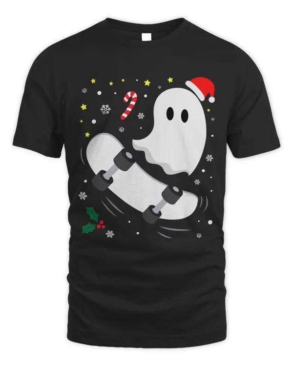 Funny This Is My Christmas Pajama Ghost Santa Skateboarding3 6