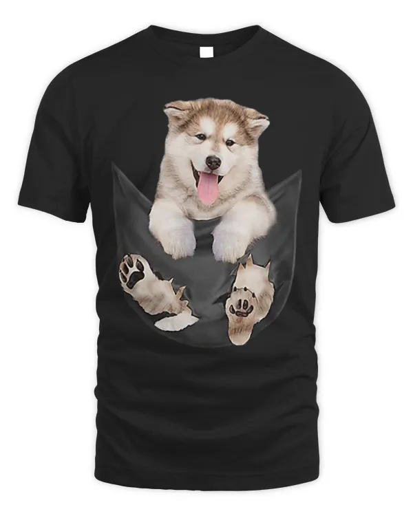 Dog Lovers Gifts Alaskan Malamute In Pocket Funny Dog Face
