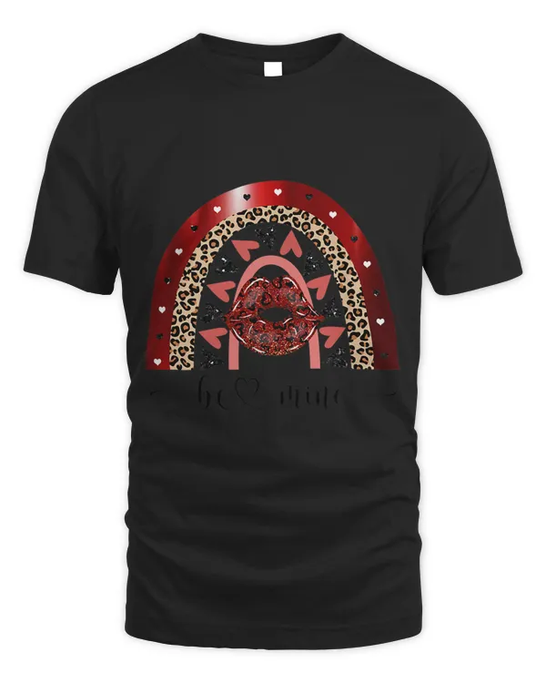 Be Mine a Pink Red Funny Valentines Day Rainbow Heart