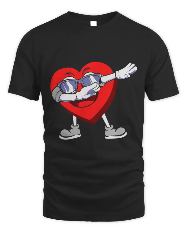 Dabbing Valentines Heart Happy Valentines Day Kids Tees