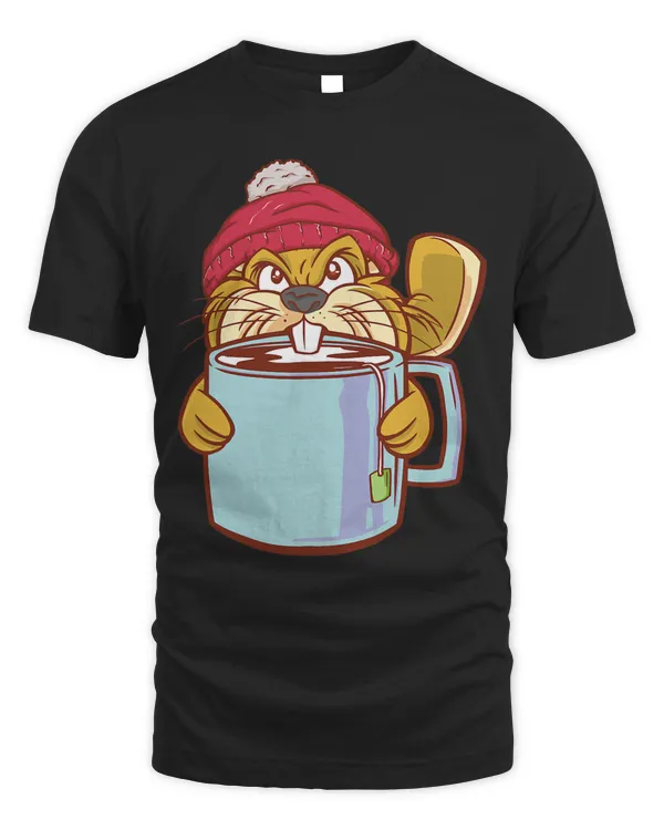 Beaver With Cup Of Tea Funny Beaver