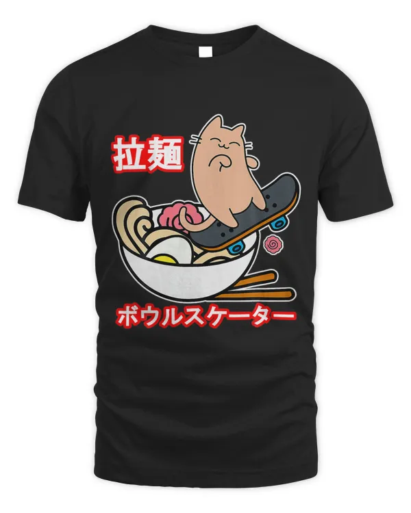 Ramen Bowl Skater Cat Skateboarding