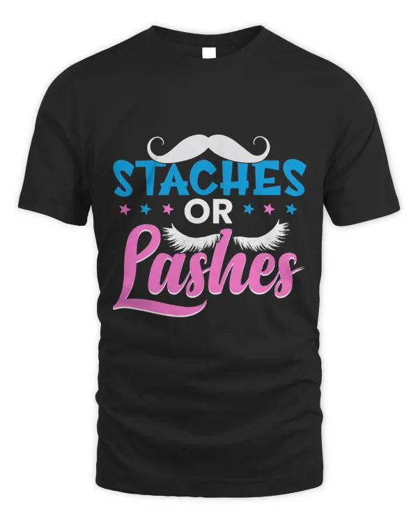 Staches Or Lashes Boy Or Girl Funny Gender Reveal Party