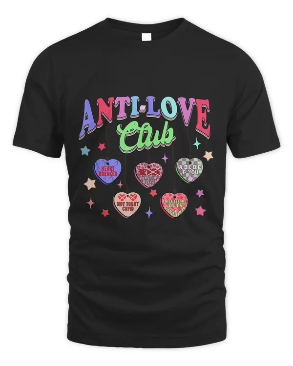 Retro Valentine Anti Love Club Heart Happy Valentines Day