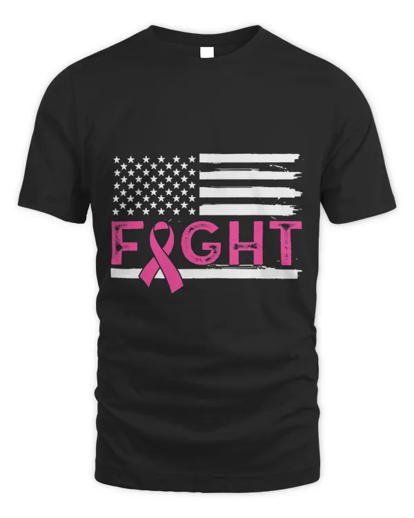 American Flag Fight Pink Ribbon Mom Breast Cancer Awareness
