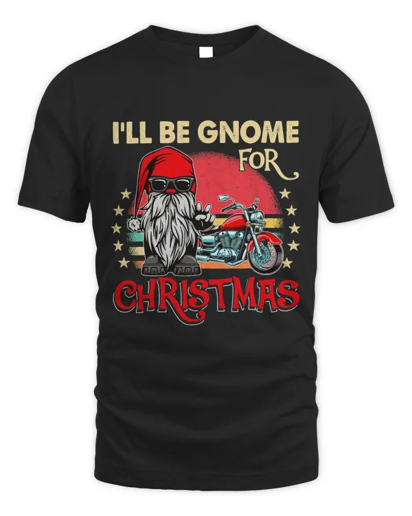 retro vintage ill be gnome for christmas tee motorcross chr