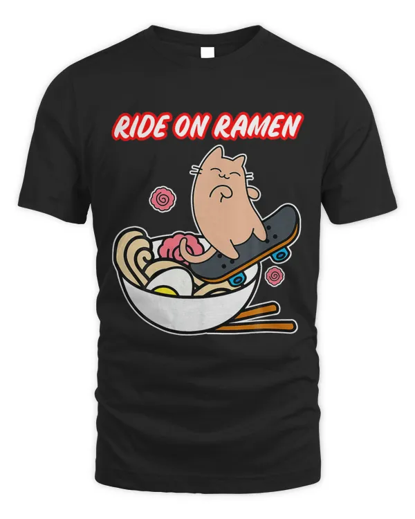 Ride Ramen Bowl Skater Cat Skateboarding