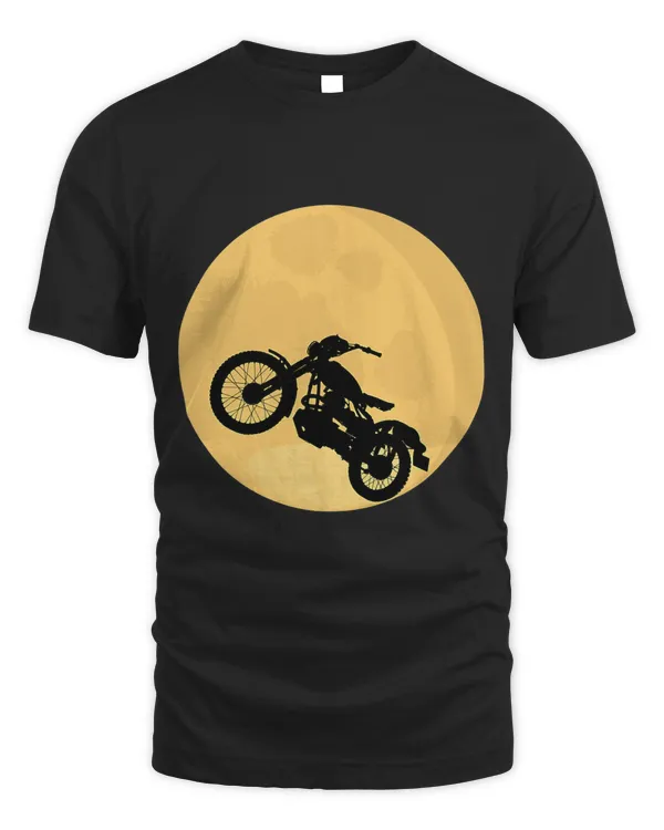 Motorbike in front of the moon cute design