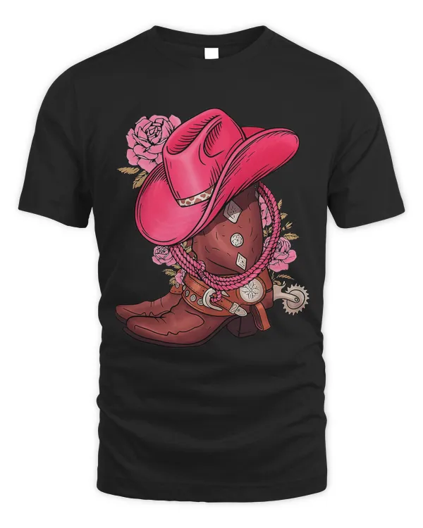 Floral Pink Cowgirl Boots And Hat Valentines Western Country3 6