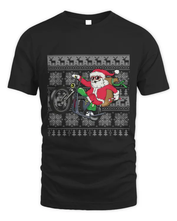Santa on Motorcycle Ugly Christmas Sweater Xmas Gifts Men