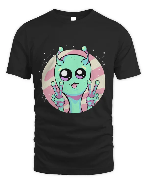 Funny Alien Head UFO Extraterrestrial Fiction Peace Sign