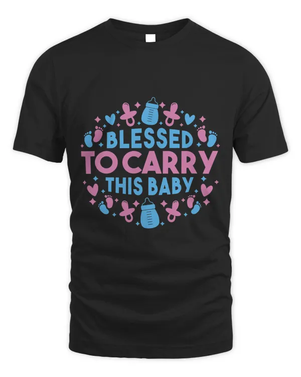 Blessed to Carry This Baby Pregnancy Religious Pink and Blue