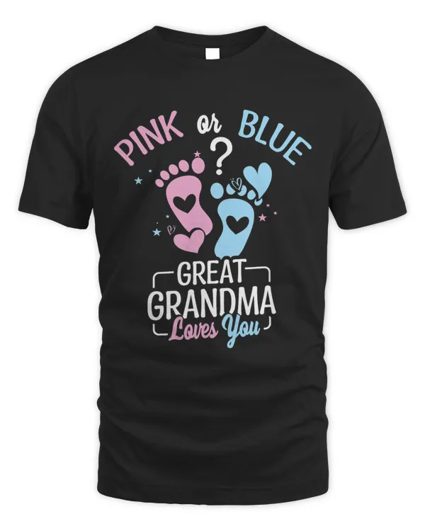 Pink Blue Grandma Loves Gender Reveal Pregnancy Fan