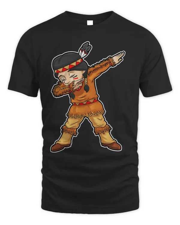 Dabbing Native American Pilgrim Happy Thanksgiving Day Gifts T-Shirt