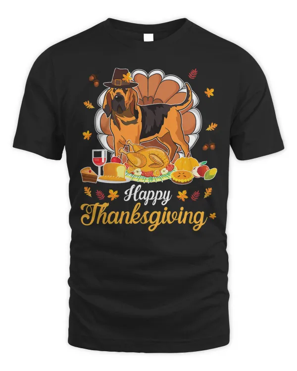 Bloodhound Pilgrim & Turkey Dish Wine Happy Thanksgiving