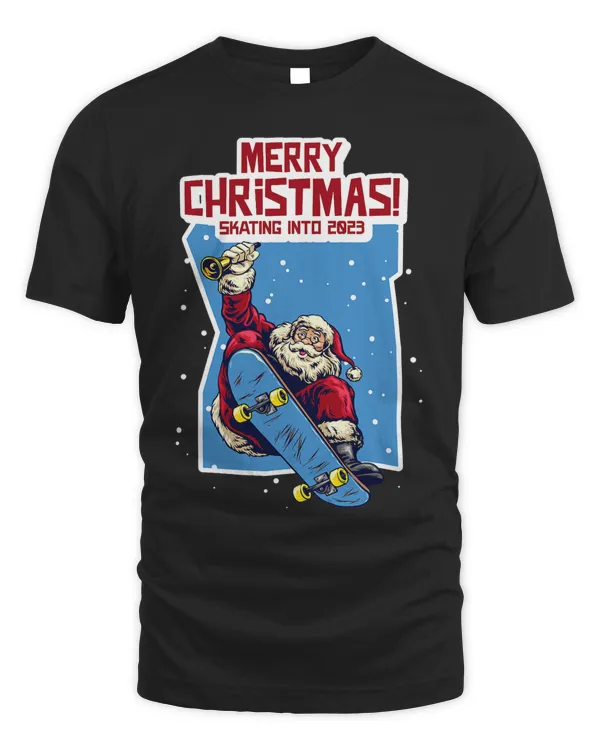 Christmas New Year Skater Skateboard Santa