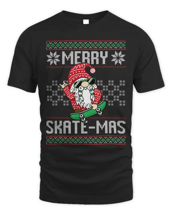 Christmas Skateboarding Santa Claus Gnome Merry Skate mas