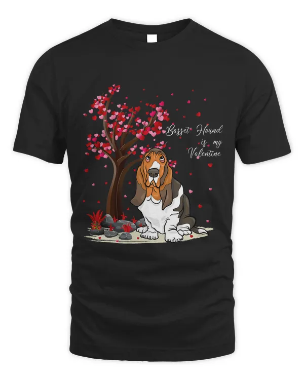 Basset Hound Dog Lover Heart Tree Basset Hound Valentine