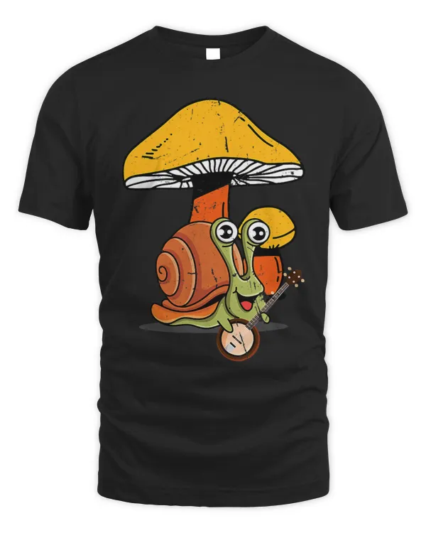 Cute Cottagecore Aesthetic Frog Playing Banjo On Mushroom