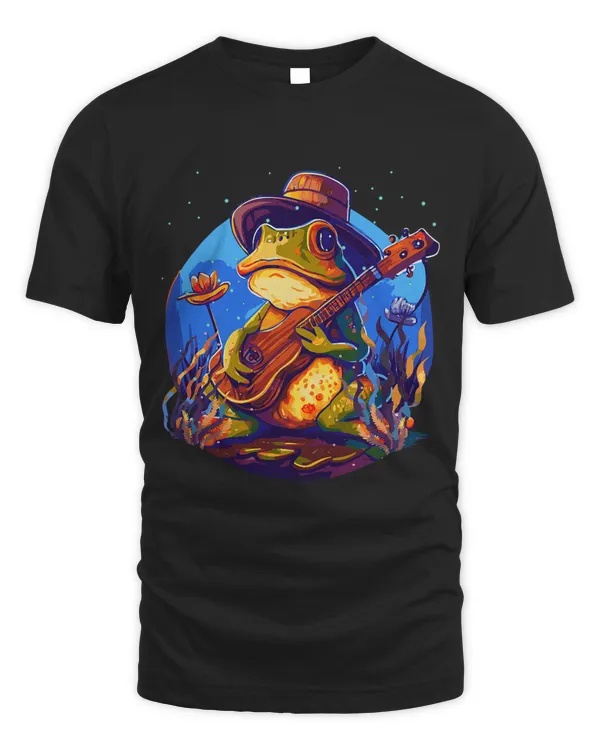 Dark Academia Cottagecore Frog Guitarist Countryside