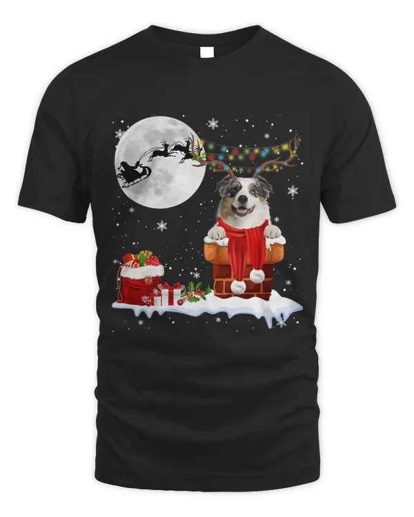 Aussie Dog Chimney Ugly Christmas Lights Xmas Pajamas