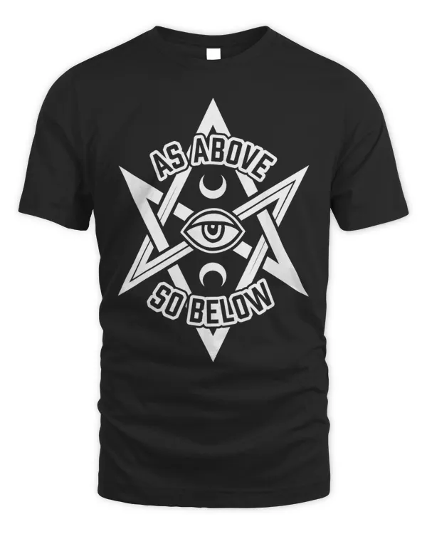 As Above So Below Unicursal Hexagram With Eye And Moons