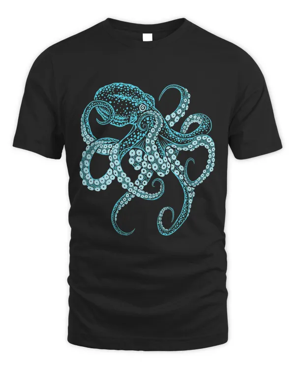 Deepsea blue kraken octopus in combat stance