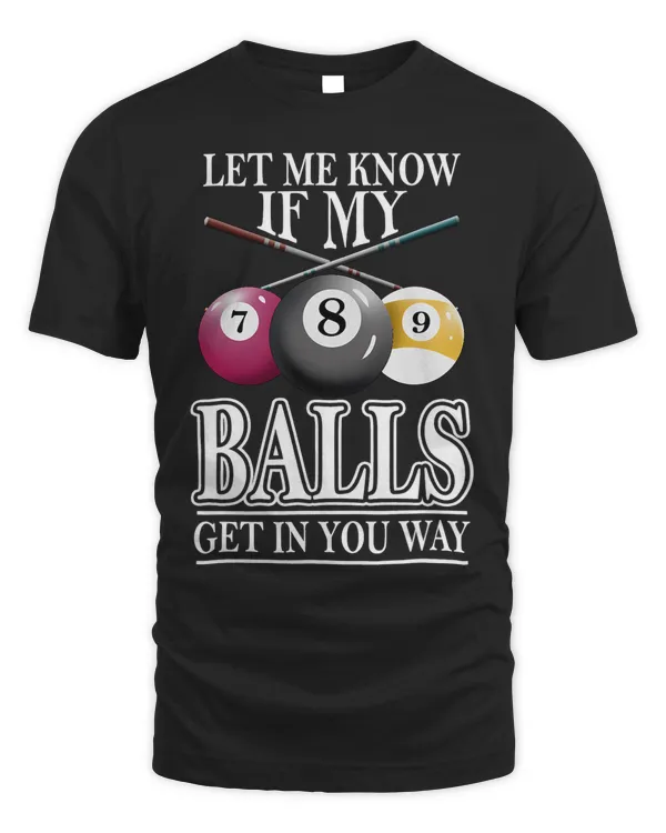 Billiard Snooker Game Let Me Know If My Balls Get In You Way