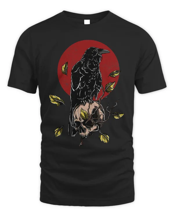 Occult Red Moon Gothic Witchcraft Raven Black Crow 272