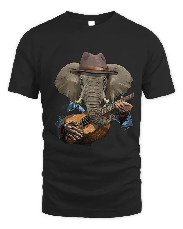 Acoustic Guitar Elephant Guitar Player Safari Animal 270