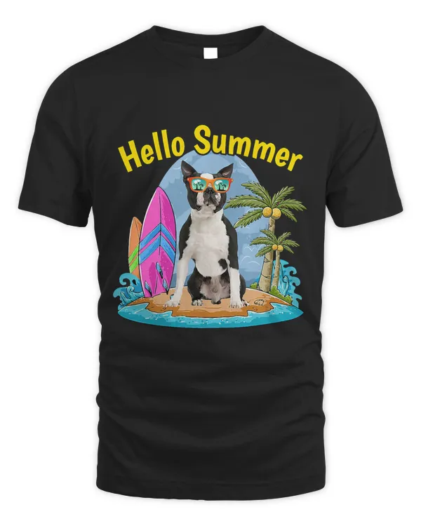 Boston Terrier Hello Summer Dog Lover Vacation
