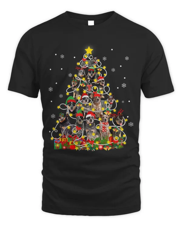 Australian Cattle Christmas Lights Funny Xmas Tree Dog Lover25