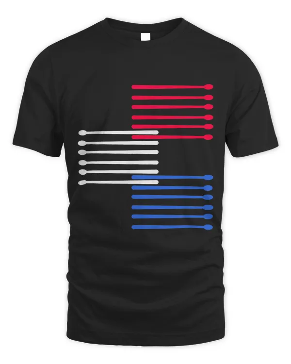 Drummer Drumsticks R W B T Shirt Retro Vintage Drumming Mens