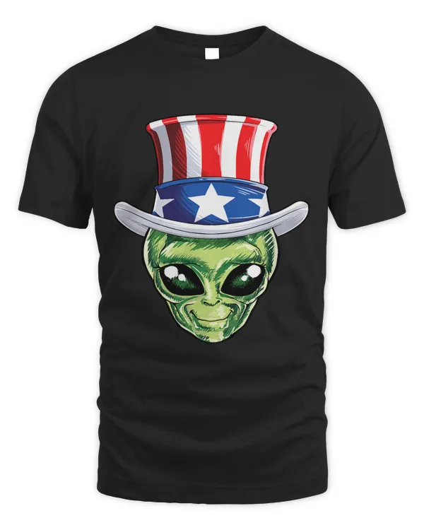 Alien 4th Of July Uncle Sam UFO Men Women American Flag Gift